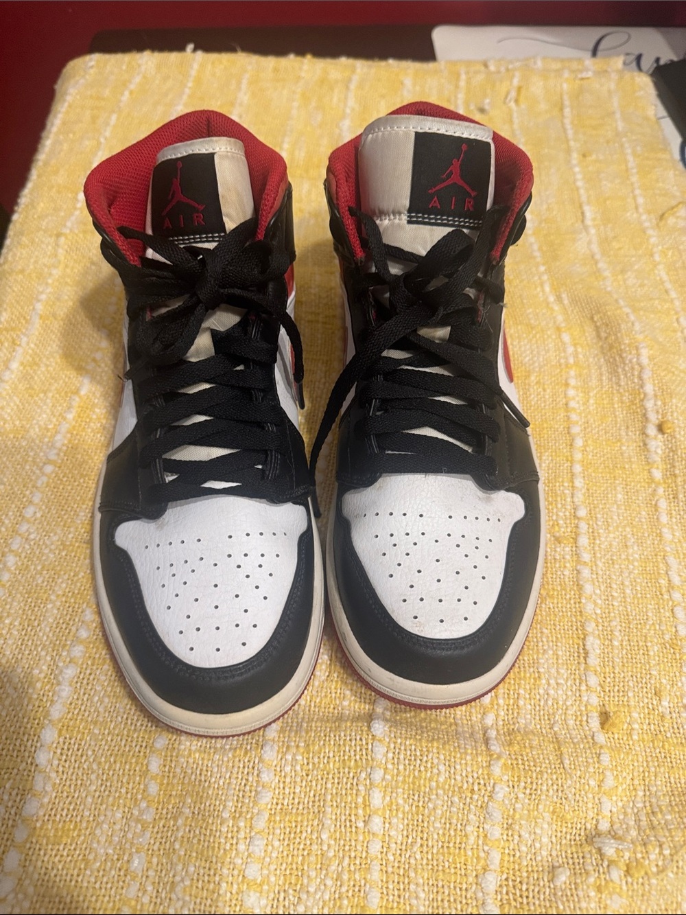 Air Jordan 1 Men’s High-Top Sneakers - White/Black/Red  Men size 7.5